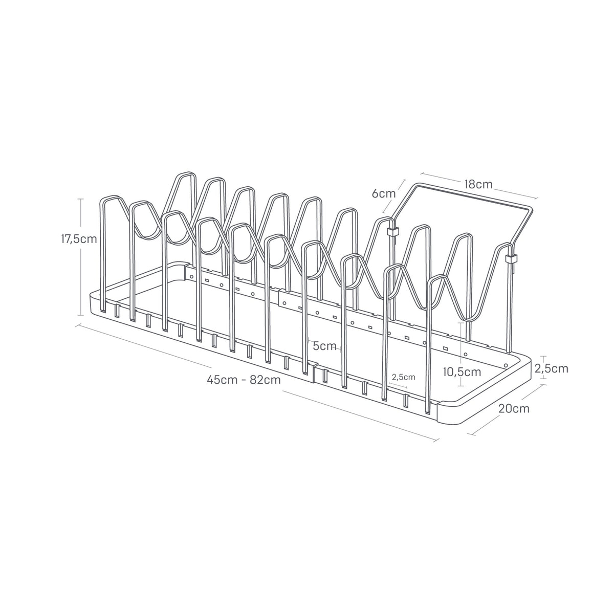 Adjustable Pot, Pan & Lid Organizer