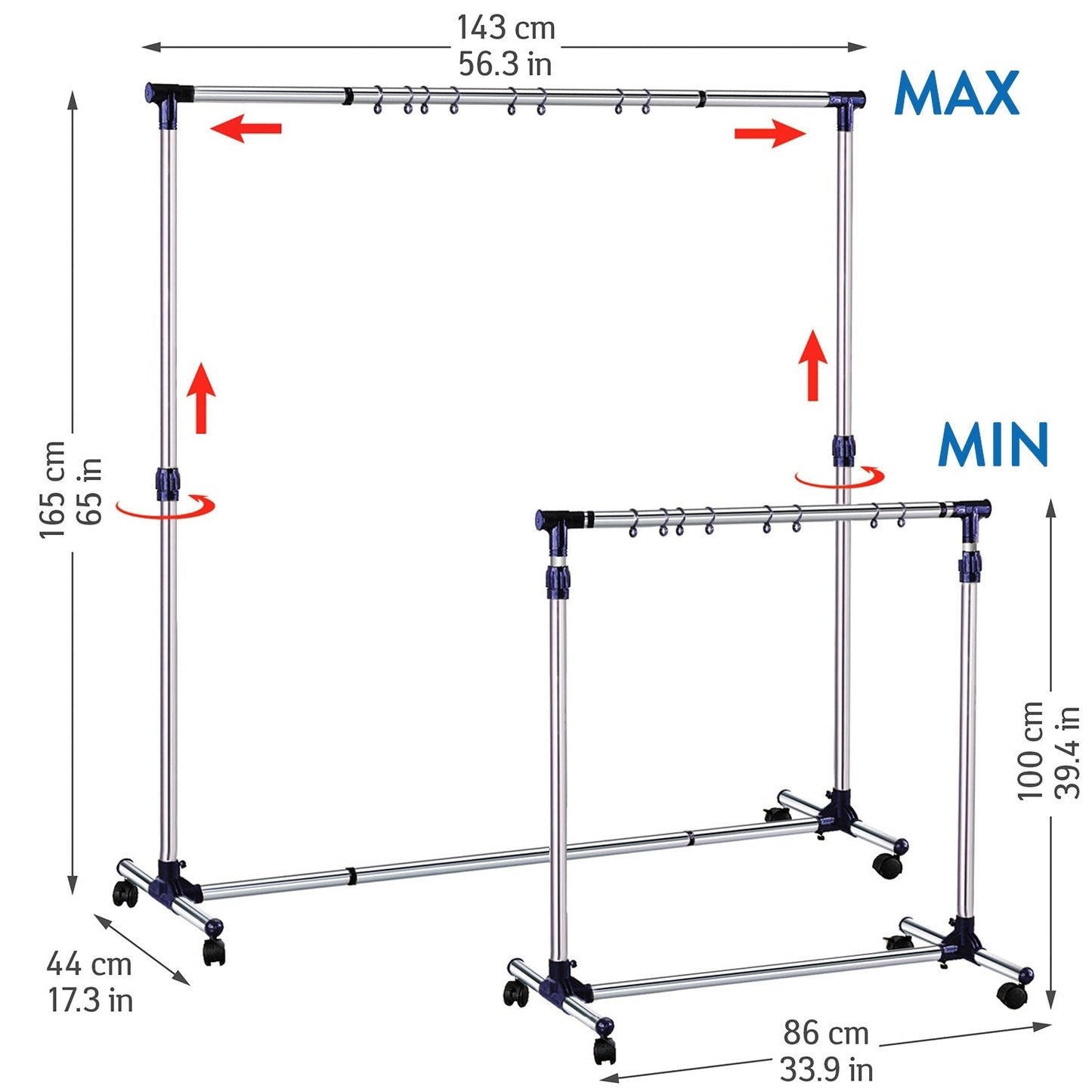 The Adjustable Chrome Clothes Rack