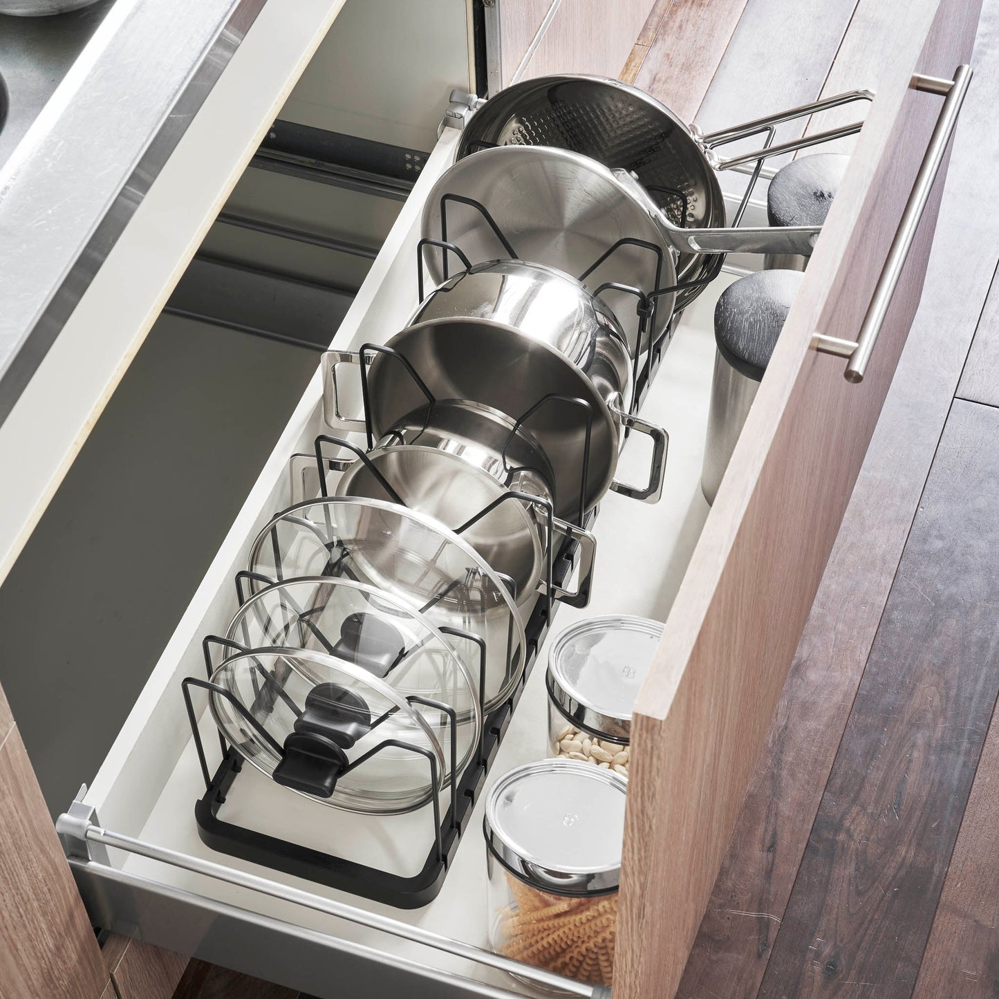 Adjustable Pot, Pan & Lid Organizer