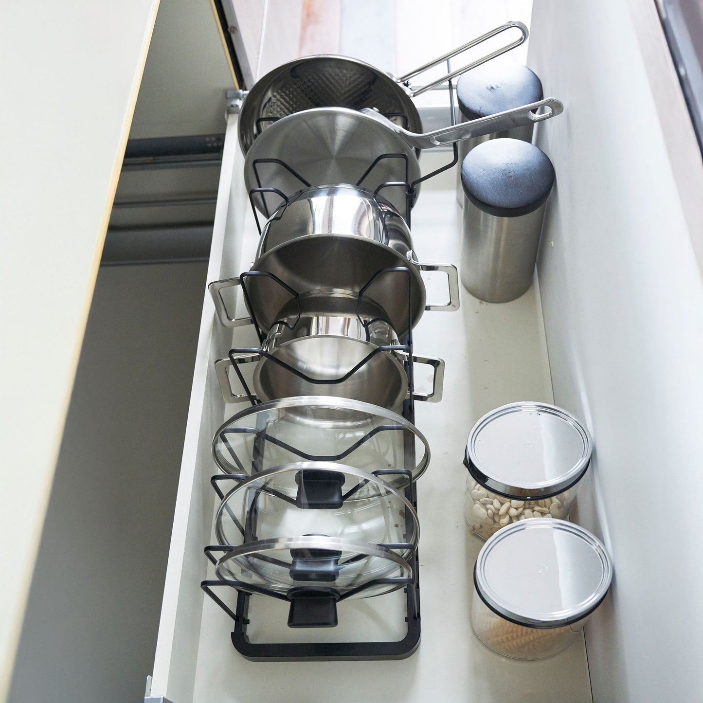 Adjustable Pot, Pan & Lid Organizer